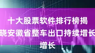 十大股票软件排行榜揭晓安徽省整车出口持续增长